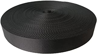 50 Yards Black Polypropylene Webbing, 1 inch Wide Polypro Strap Webbing