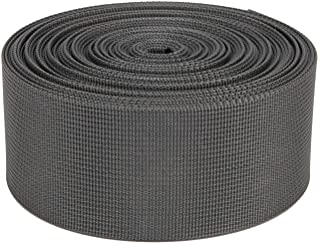 The 2 inch wide lightweight polypropylene webbing is 0.04 inches thick.  It has a breaking strength of 1200 pounds and a melting point of 330 degrees F.