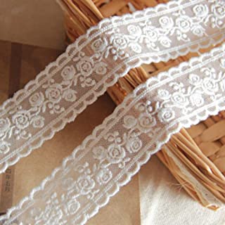 Cotton Lace Trim Width: 0.39-0.98 inches Thickness: about 0.0225 inches Packaging: 30 yards in total (6 patterns each 5 yards) You can cut them into any length as you like, and the length is enough for general decorations