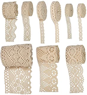10 pieces of lace trims in beige and white are packed together in 1 package, each measures about 5 yard/ 4.57 m in length, totally 50 yards for you; The width ranges from 0.4 inch to 1 inch/ 1 cm to 2.5 cm, enough quantity and multiple size can meet your different needs